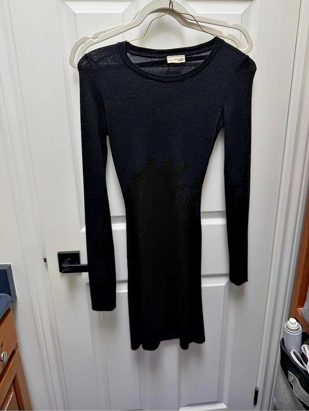 Wilfred Long Sleeve Open Back Mini Dress Black XS Like New